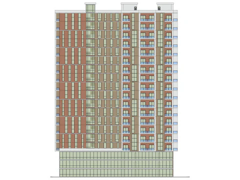 Brick Building 4 3D Model
