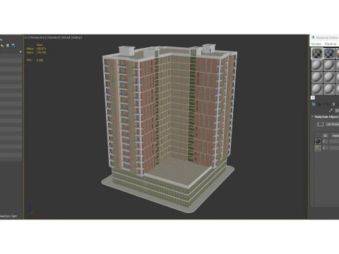 Brick Building 4 3D Model