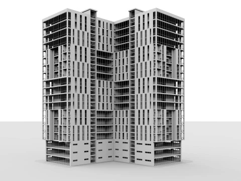 複合用途ビル4 3Dモデル