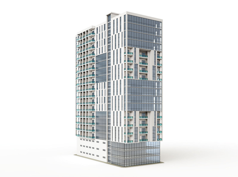 Багатофункціональний будинок 5 3D Модель .c4d .max .obj .3ds .fbx .stl .blend