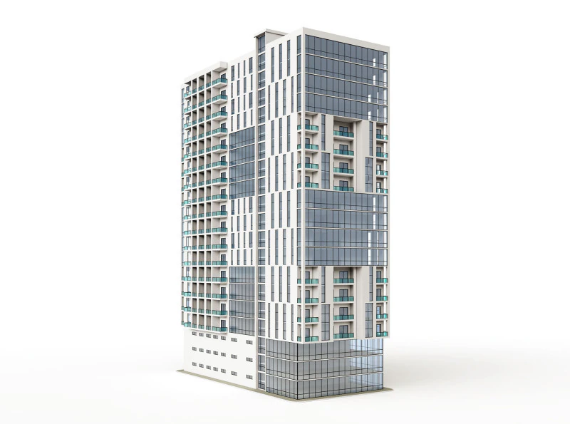 Mixed Use Building5 3D Model .c4d .max .obj .3ds .fbx .stl .blend 