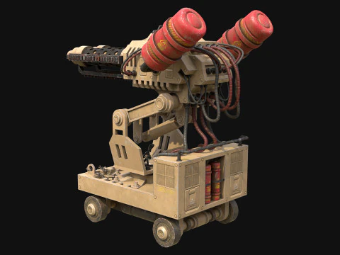 Flamethrower Turret-1-Desert 3D Model