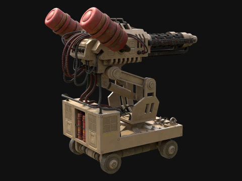Flamethrower Turret-1-Desert 3D Model
