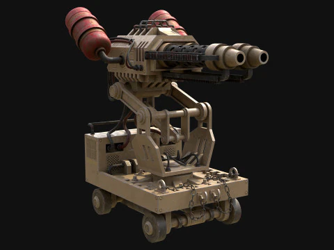 Flamethrower Turret-1-Desert 3D Model
