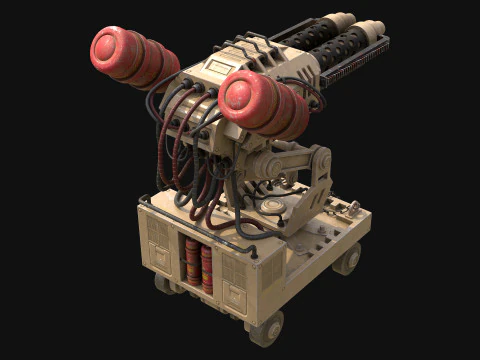 Flamethrower Turret-1-Desert 3D Model