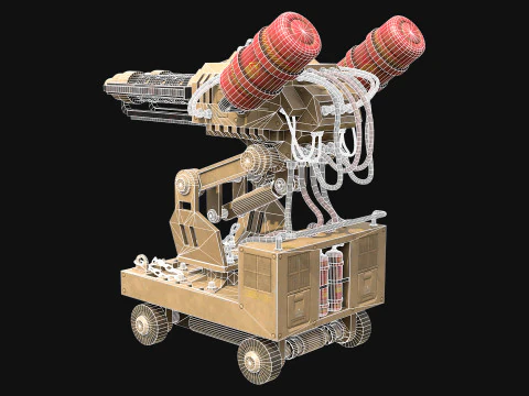 Flamethrower Turret-1-Desert 3D Model