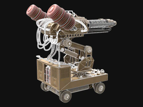 Flamethrower Turret-1-Desert 3D Model