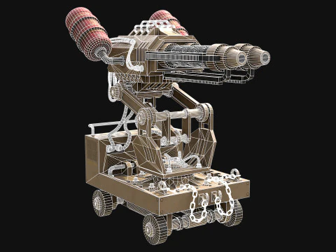 Flamethrower Turret-1-Desert 3D Model