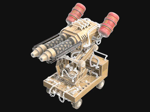 Flamethrower Turret-1-Desert 3D Model