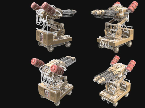 Flamethrower Turret-1-Desert 3D Model