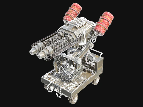 Flamethrower Turret-1-grey 3D Model