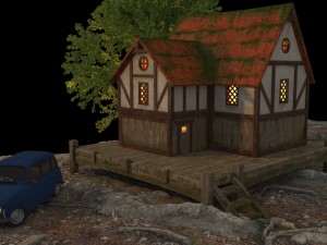 house cabin lake 3D 모델