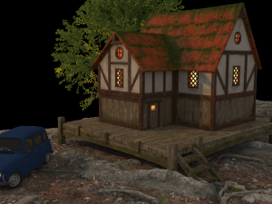 house cabin lake 3Dモデル