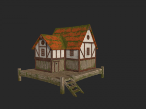 house cabin lake 3Dモデル
