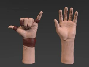 m&atilde;o Modelo 3D