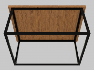 west elm box frame coffee table 3D 模型