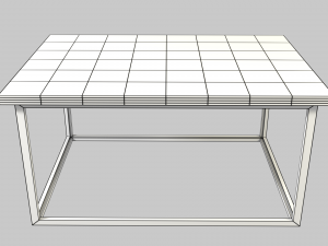 west elm box frame coffee table 3D 模型