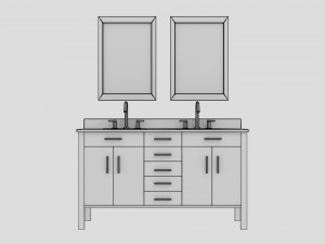 contemporary bathroom cabinet 3D Model
