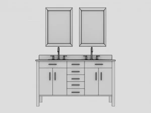 contemporary bathroom cabinet 3D Model