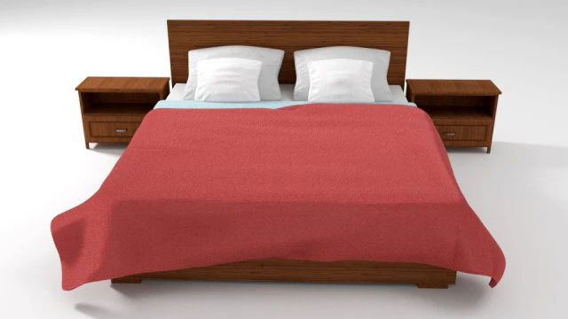 simple modern bed with panel headboard 3D Model .c4d .max .obj .3ds .fbx .stl .blend 