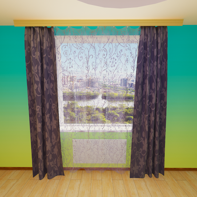 curtains cornice heating panel 3D Model .c4d .max .obj .3ds .fbx .stl .blend 