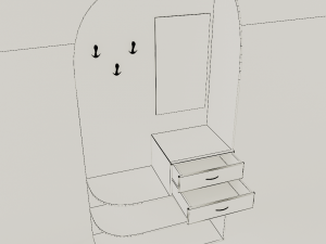 corner cabinet in the hallway 3D-Modell