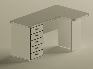 computer corner table 3D 模型