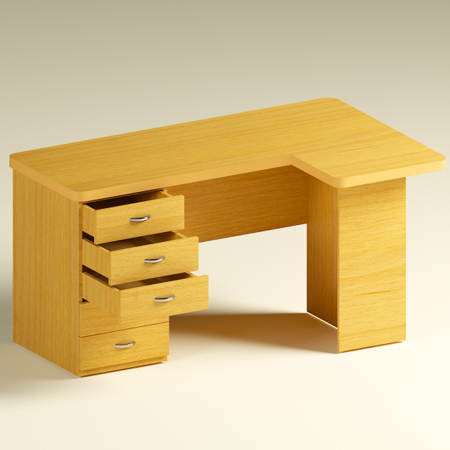 computer corner table 3D 模型 .c4d .max .obj .3ds .fbx .stl .blend 