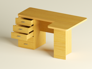 computer corner table 3D 模型