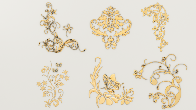 ornaments set-1 3D मॉडल .c4d .max .obj .3ds .fbx .stl .blend 
