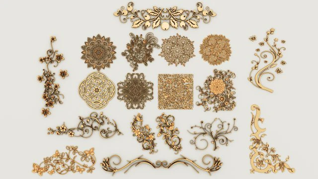 pacote de enfeites-2 18 elementos Modelo 3D .c4d .max .obj .3ds .fbx .stl .blend 