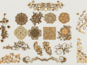 ornament pack-2 18 elements 3D 모델