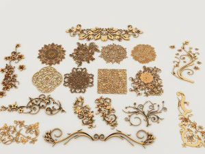 pacote de enfeites-2 18 elementos Modelo 3D