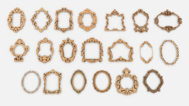 frames for mirrors and paintings Model 3D .c4d .max .obj .3ds .fbx .stl .blend 
