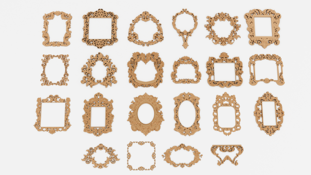frames for mirrors and paintings 22 pieces set-2 Modèle 3D .c4d .max .obj .3ds .fbx .stl .blend 