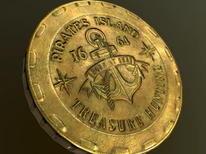 low poly coins 3 kinds 3D Model