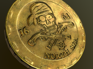 low poly coins 3 kinds 3D Model