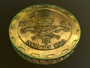 low poly coins 3 kinds 3D Model