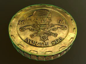 low poly coins 3 kinds 3D Model