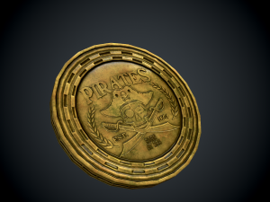 low poly coins 3 kinds 3D Model