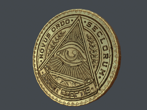 low poly coins 3 kinds 3D Model