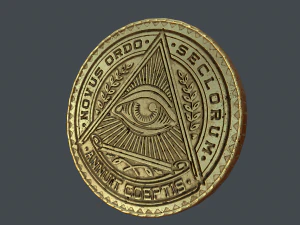 low poly coins 3 kinds 3D Model