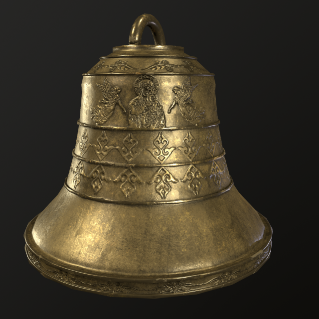 church bell low-poly 3D 模型 .c4d .max .obj .3ds .fbx .stl .blend 