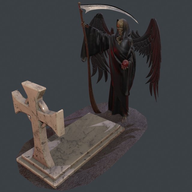 angel of death 3D Model .c4d .max .obj .3ds .fbx .stl .blend 