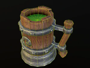 stylizowany kubek Model 3D