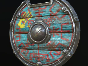 viking kalkanı 4 doku seti 3D Model