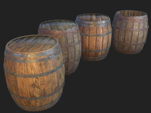 배럴 4 텍스처 세트 3D 모델