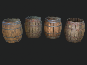 barrel 4 texture sets 3D Model