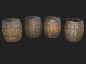 barrel 4 texture sets 3D Model