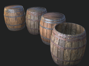 barrel 4 texture sets 3D Model